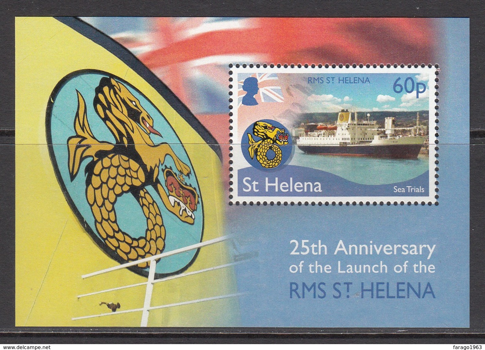 2014  St. Helena Launch Of RMS St. Helena Ship   Miniature Sheet MNH - Saint Helena Island