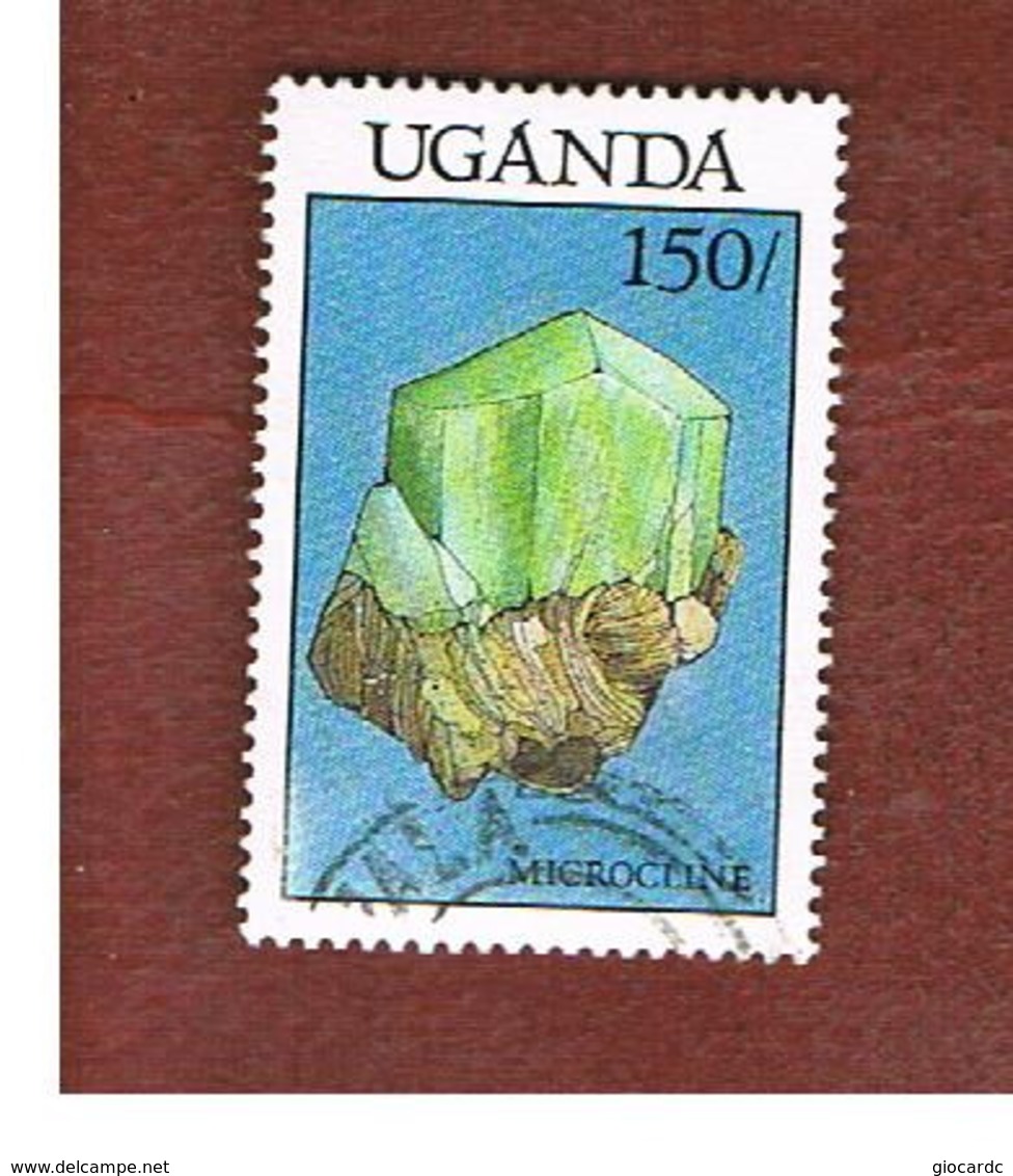 UGANDA   - SG 627   -  1988 MINERALS: MICROCLINE     - USED ° - Uganda (1962-...)