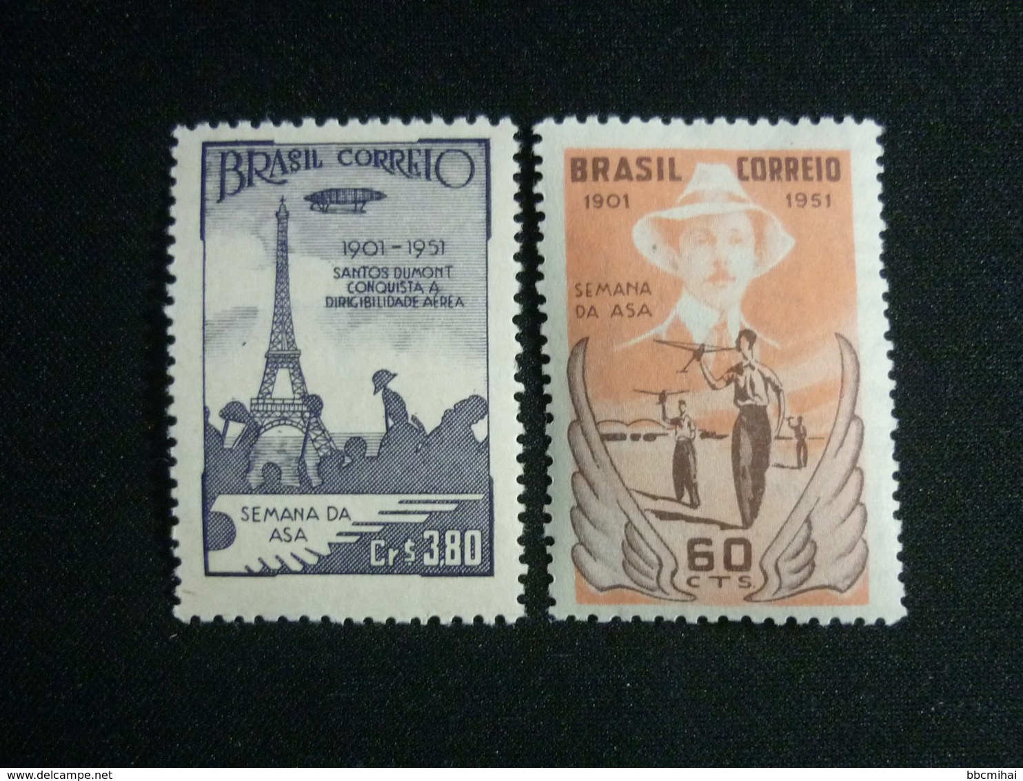 Brazil, 1951 Santos Dumont's Flight Around The Eiffel Tower Scott #713-714 MNH Cv. 3,60$ - Unused Stamps