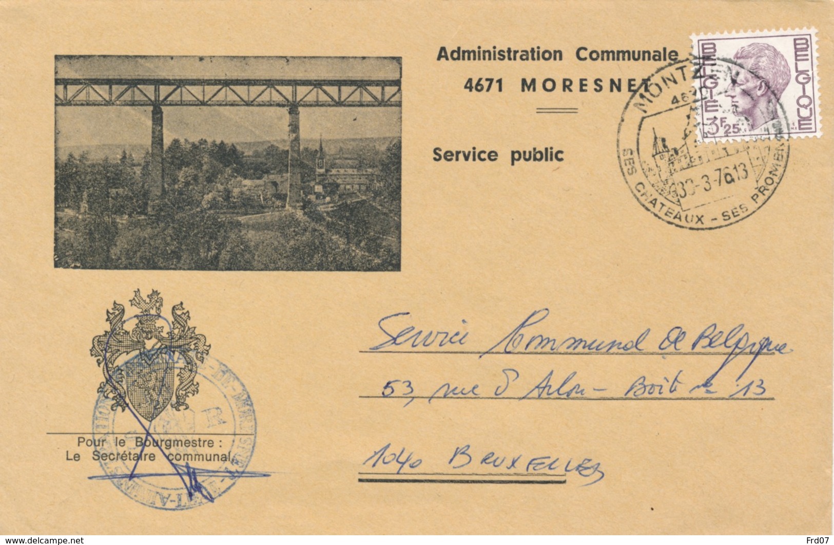 L Communale En Franchise De 50% - Moresnet 1976 - Pont Du Chemin De Fer. - Commemorative Documents