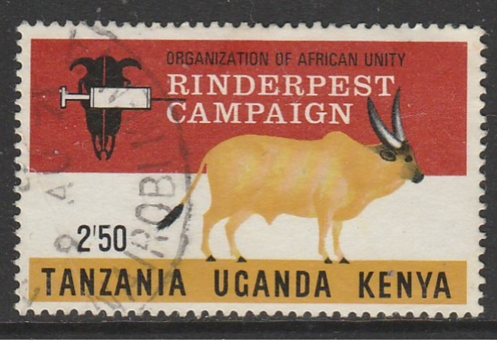Kenya 1971 O.A.U. Rinderpest Campaign 2/50 Sh Multicoloured SW 194 O Used - Kenya (1963-...)