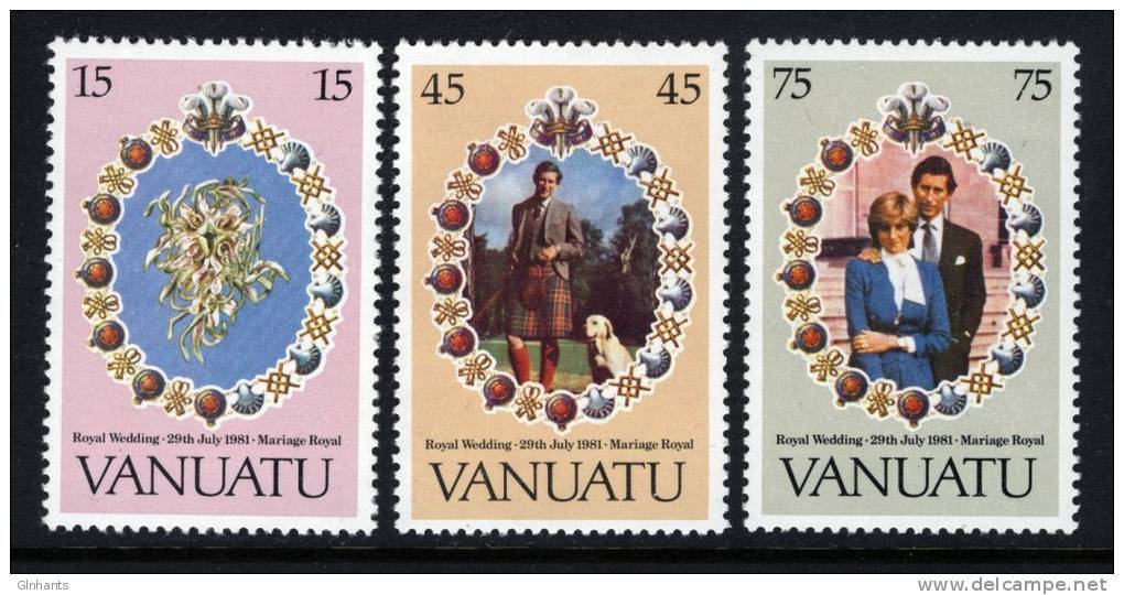 VANUATU - 1981 ROYAL WEDDING SET (3V) FINE MNH ** SG 315-317 - Vanuatu (1980-...)