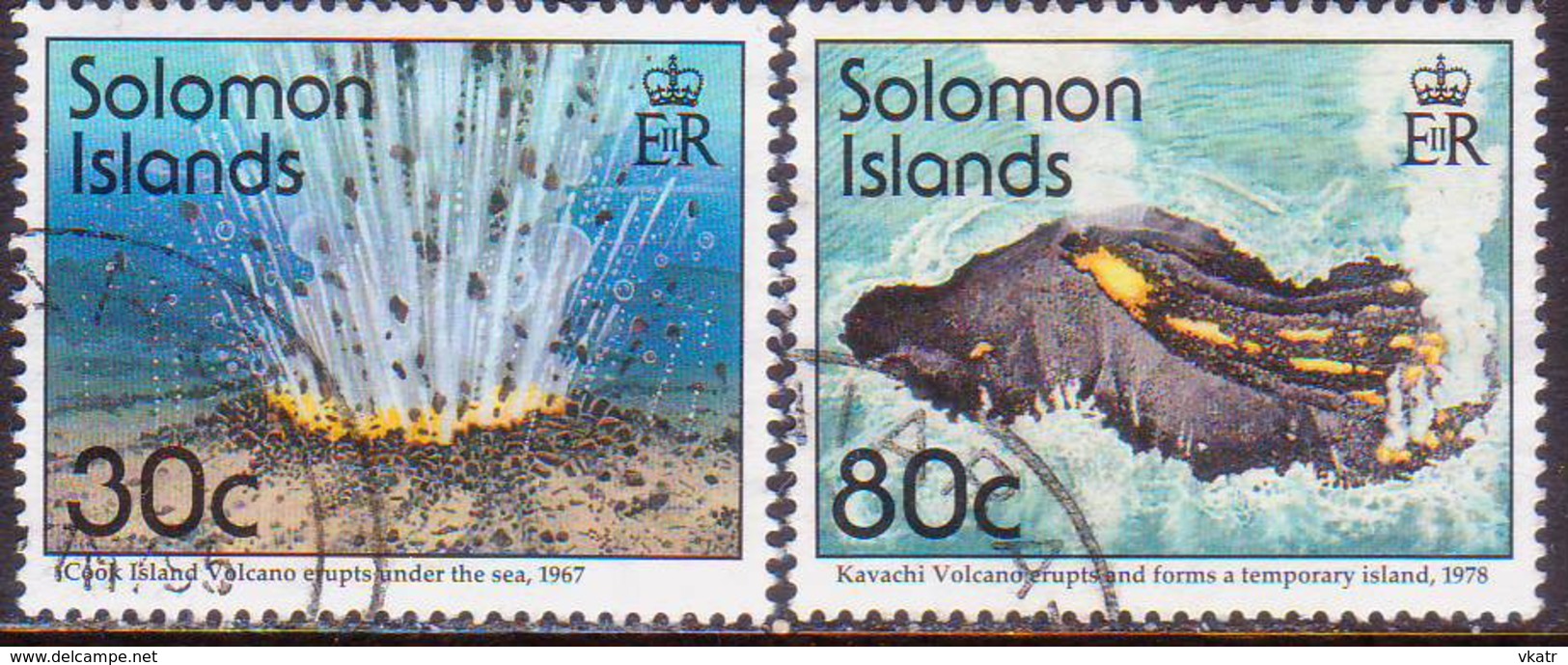 SOLOMON ISLANDS 1994 SG #812//14 Part Set (2 Stamps Of 4) Used Volcanoes - Solomon Islands (1978-...)