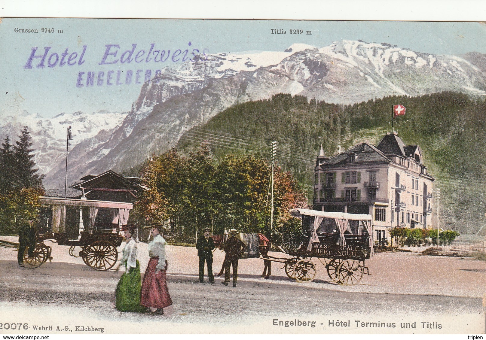 Engelberg - Hotel Terminus Und Titlis - Hotel Edelweiss - Carte D'un Interné (Prisonniers De Guerre) - Engelberg