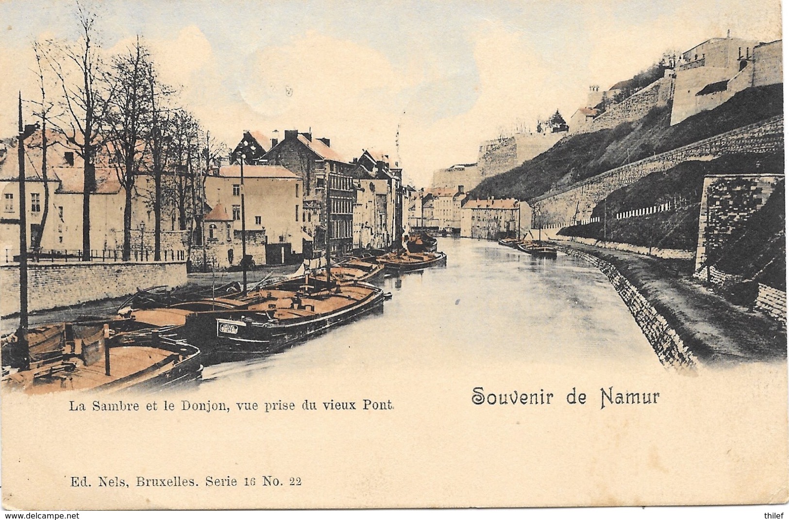 Souvenir De Namur NA137: La Sambre Et Le Donjon, Vue Prise Du Vieux Pont 1899 - Namur