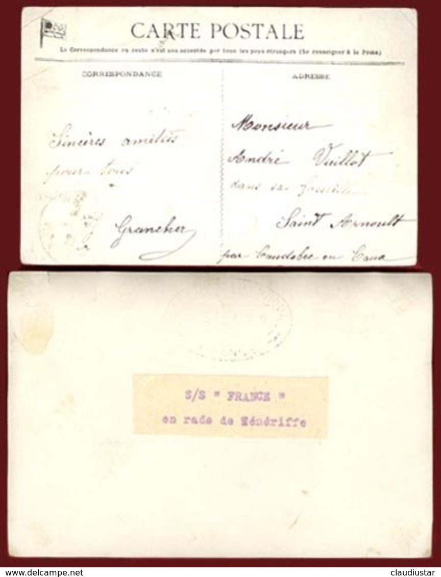 ** CARTES  FRENCH - LINE  S. S.  FRANCE ** - Paquebote