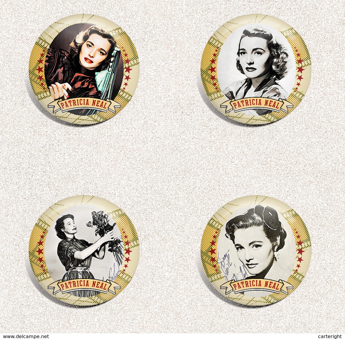 Patricia Neal movie film fan ART BADGE BUTTON PIN SET 1 (1inch/25mm diameter) 105 X