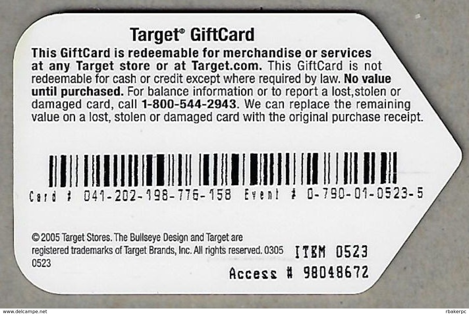 Target Gift Card - Unique Shape - Gift Cards