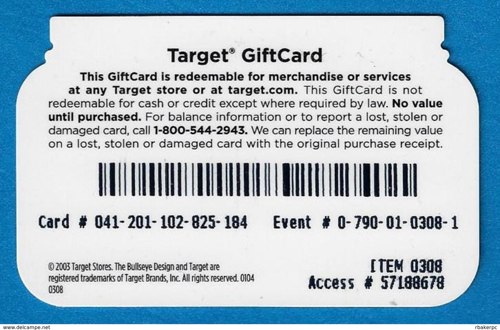 Target Gift Card - Unique Shape - Gift Cards