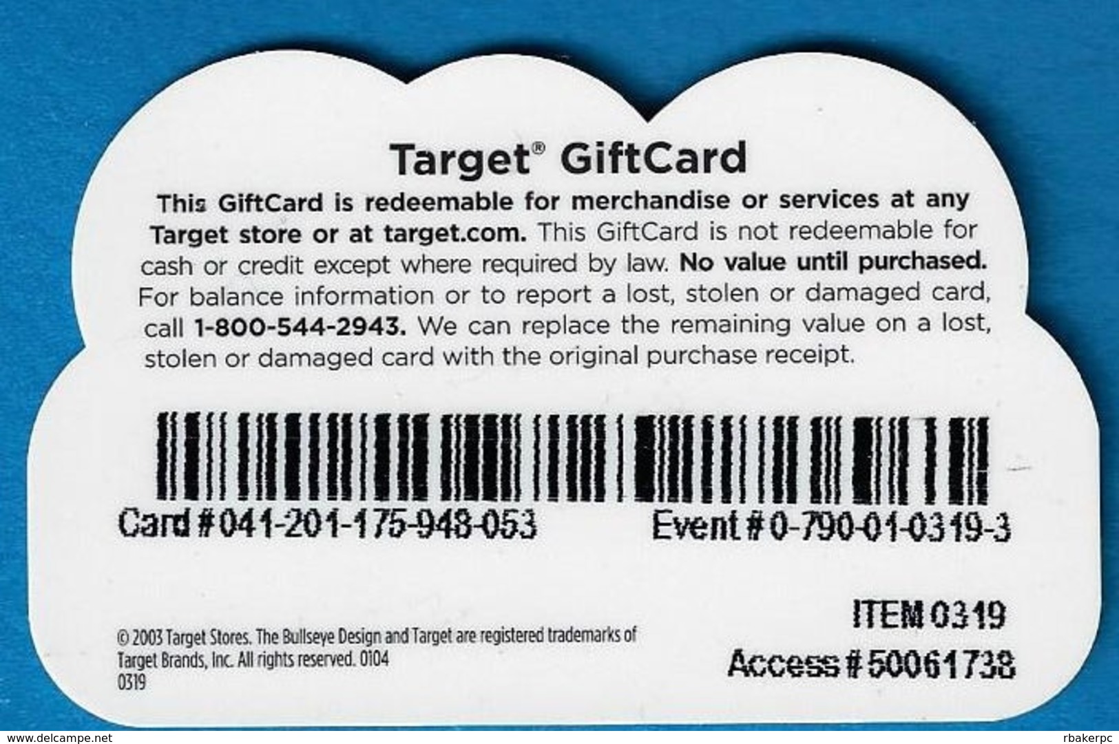 Target Gift Card - Unique Shape - Gift Cards