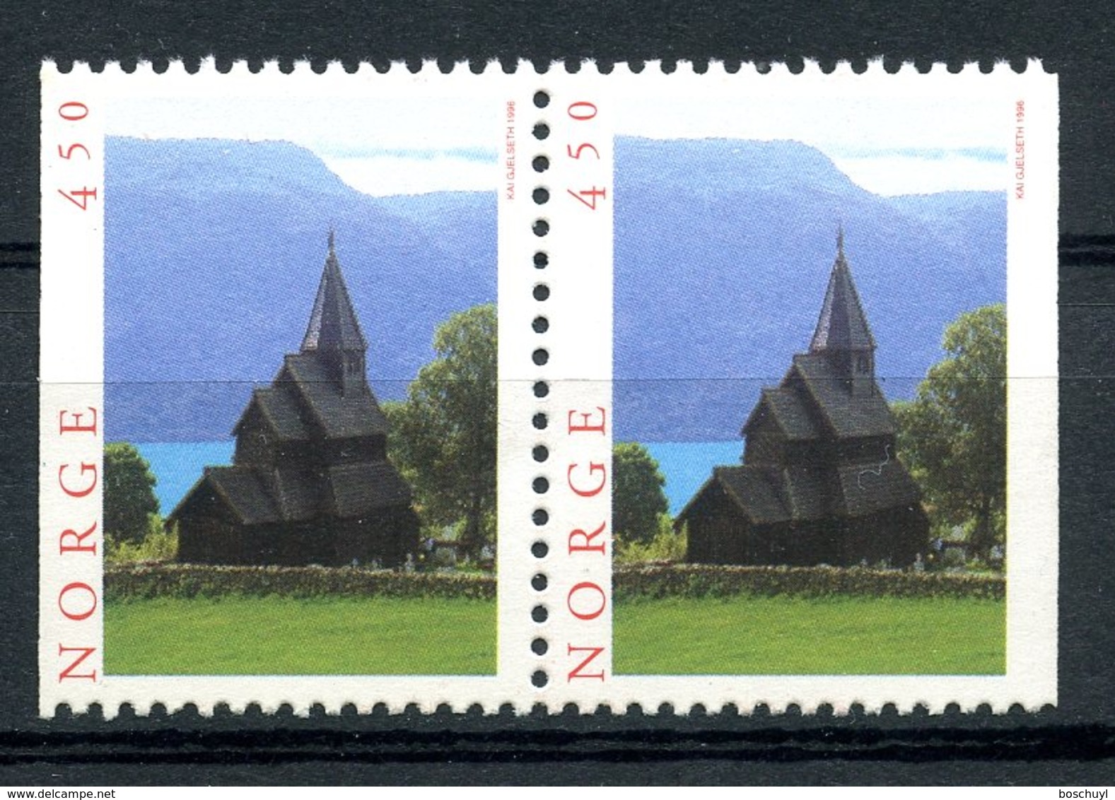 Norway, 1996, Tourism, Church, MNH Pair, Michel 1209Dl-1209Dr - Autres & Non Classés