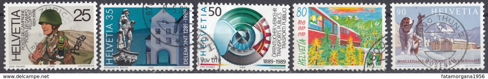HELVETIA - SUISSE - SVIZZERA - 1989 - Serie Completa Usata Composta Da 5 Valori: Yvert 1314/1318. - Usati