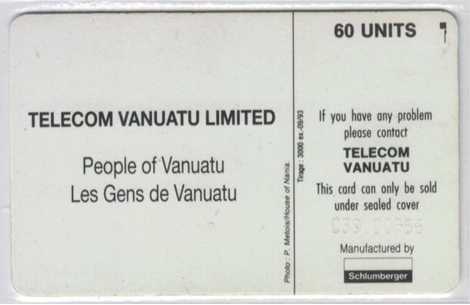 People Of Vanuatu - 60 Units  SC5 - C39000556 TGE - Voir Scans - Vanuatu