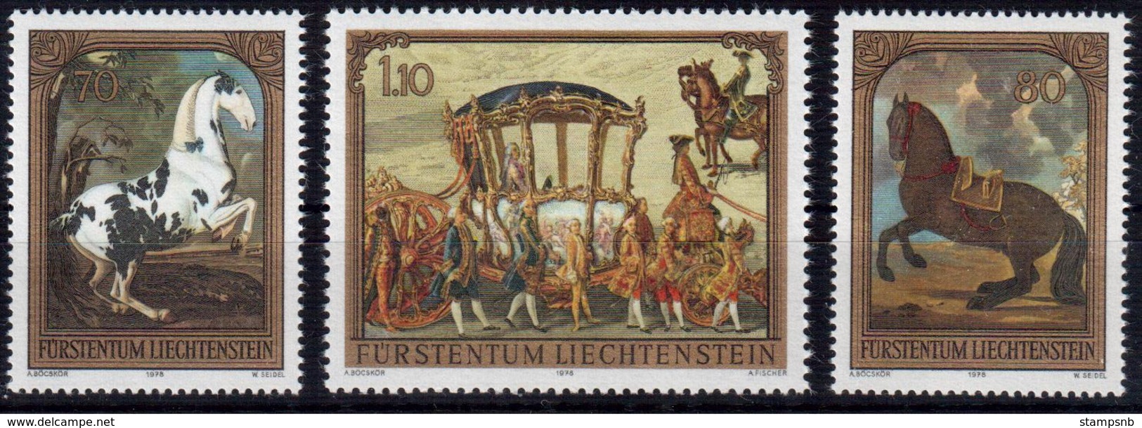 1978	Liechtenstein 	717-19	Painting. Horses 	3,20 € - Autres & Non Classés