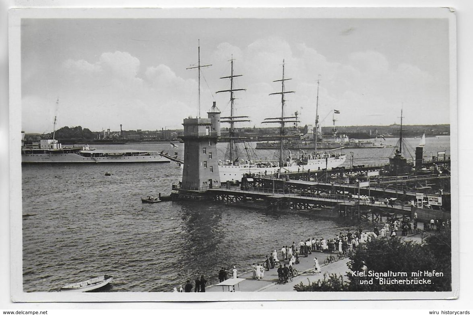 AK 0311  Kiel - Signalturm Mit Hafen Und Blücherbrücke Um 1930-40 - Kiel