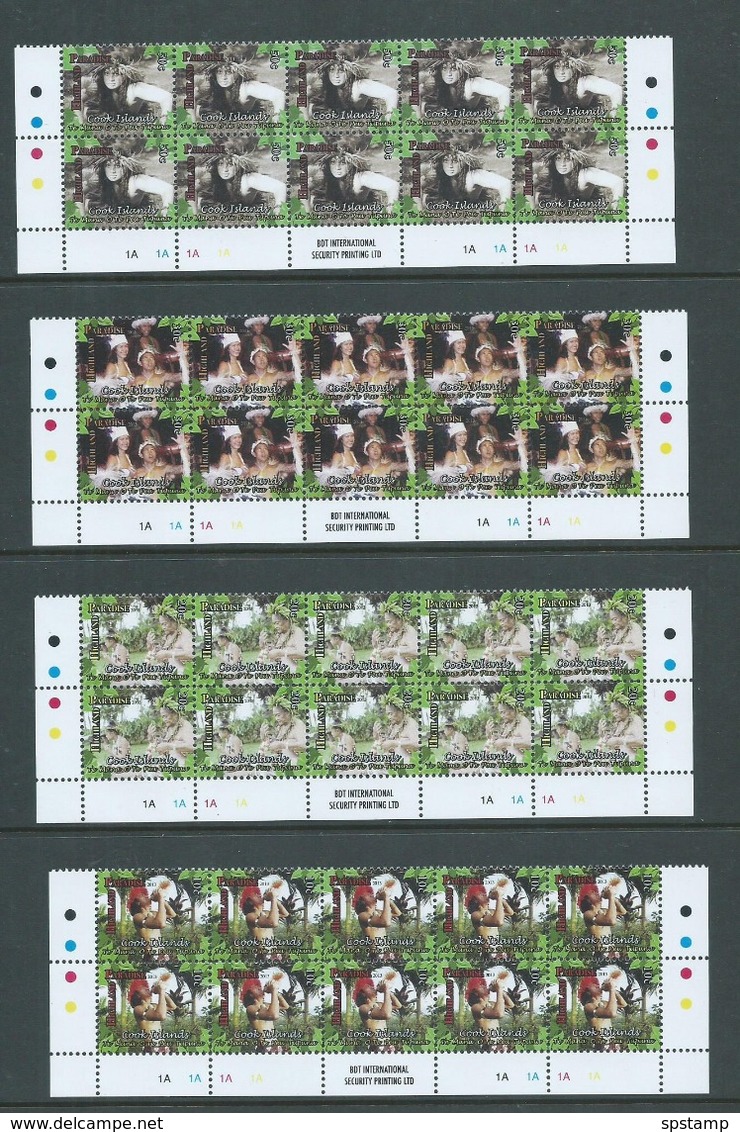 Cook Islands 2014 Highlands Paradise Set 9 As Matched Marginal Blocks Of 10 With Imprint & Plate Numbers MNH - Cook