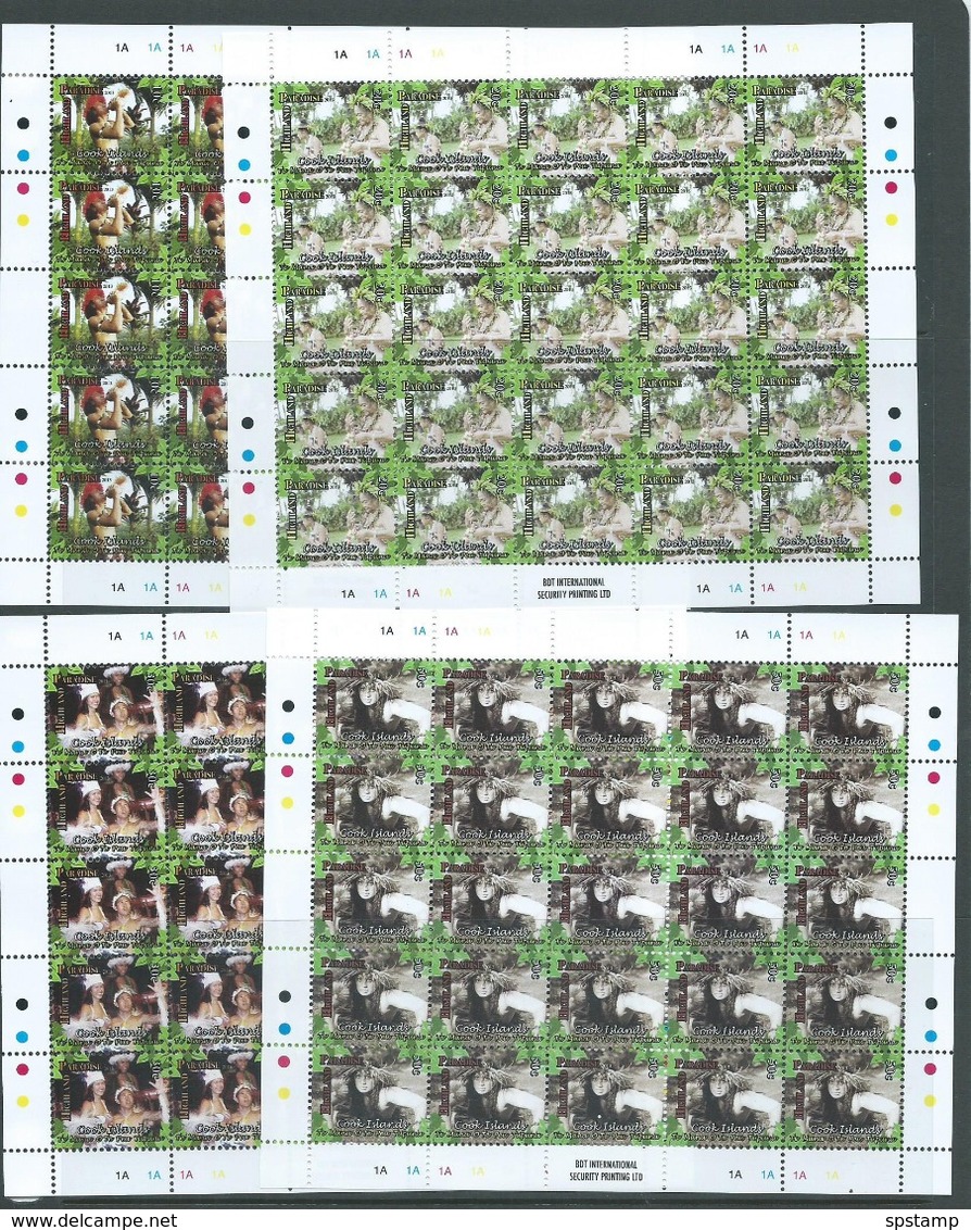 Cook Islands 2014 Highlands Paradise Set 9 In Full Sheets Of 25 With Imprint & Plate Numbers MNH - Cook Islands