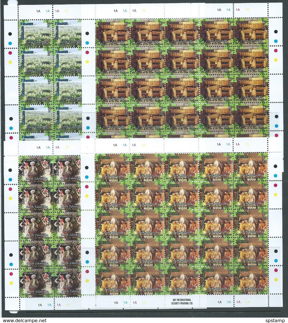 Cook Islands 2014 Highlands Paradise Set 9 In Full Sheets Of 25 With Imprint & Plate Numbers MNH - Cook Islands