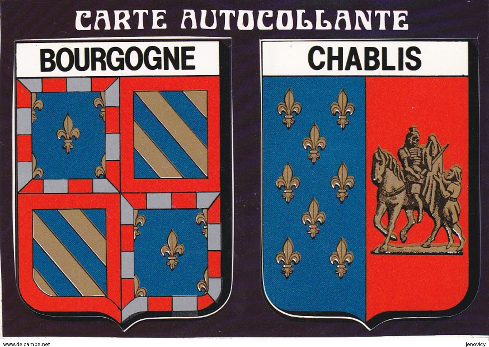 CARTE AUTOCOLLANTE ,BOURGOGNE CHABLIS  REF 60811 - Chablis