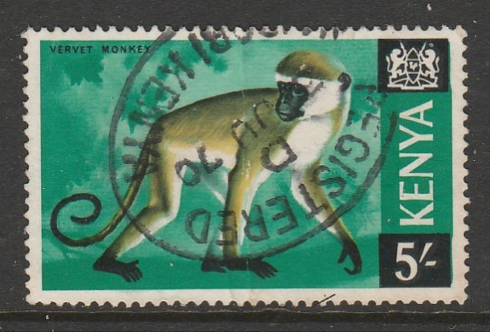 Kenya 1966 Mammals 5 Sh Multicoloured SW 31 O Used - Kenya (1963-...)