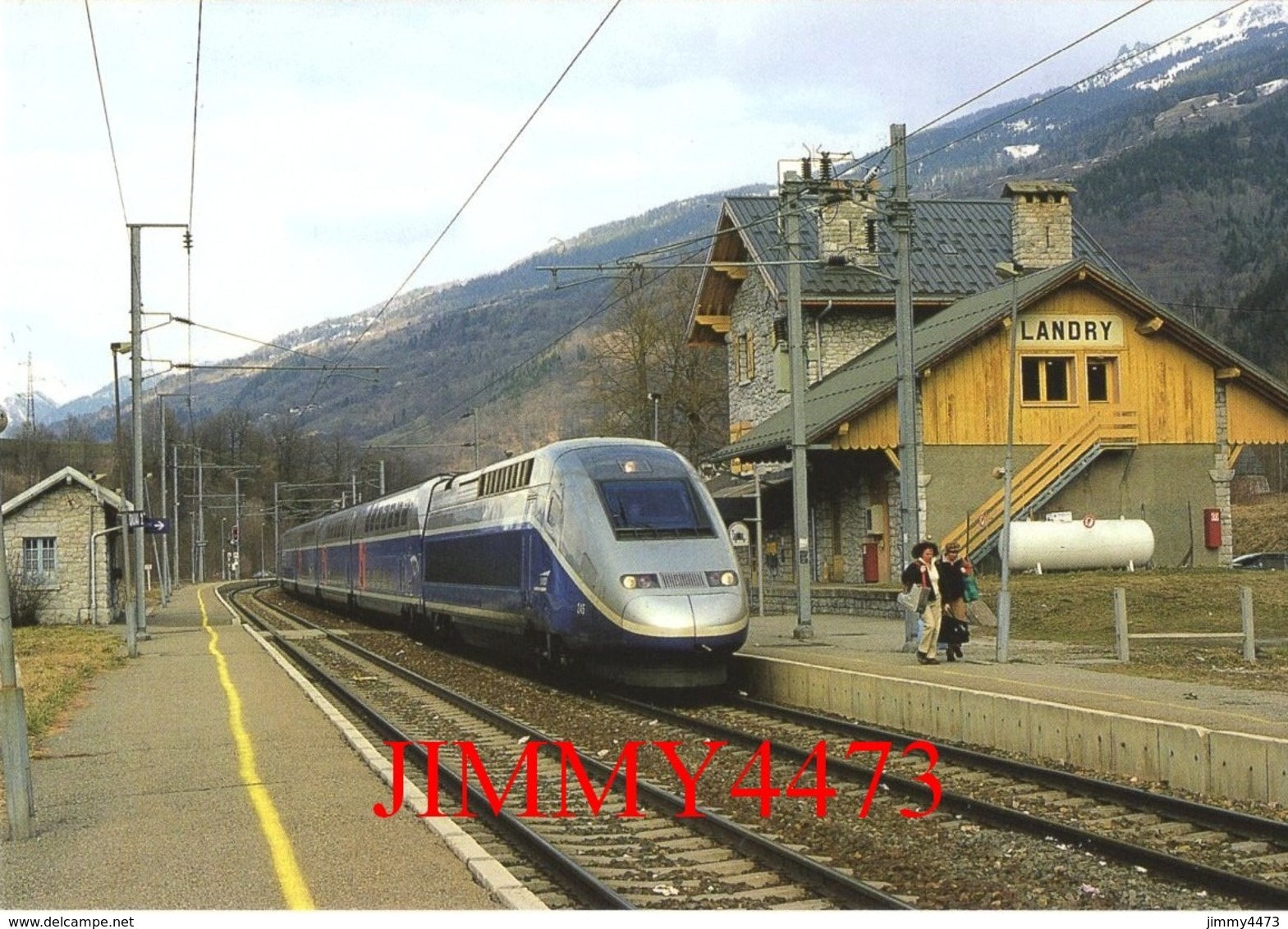 CPM - Gare De Landry (73) - Un TGV 2N Duplex Bourg-St-Maurice - Paris-Lyon  - Photo R. GIBIAT - - Gares - Avec Trains