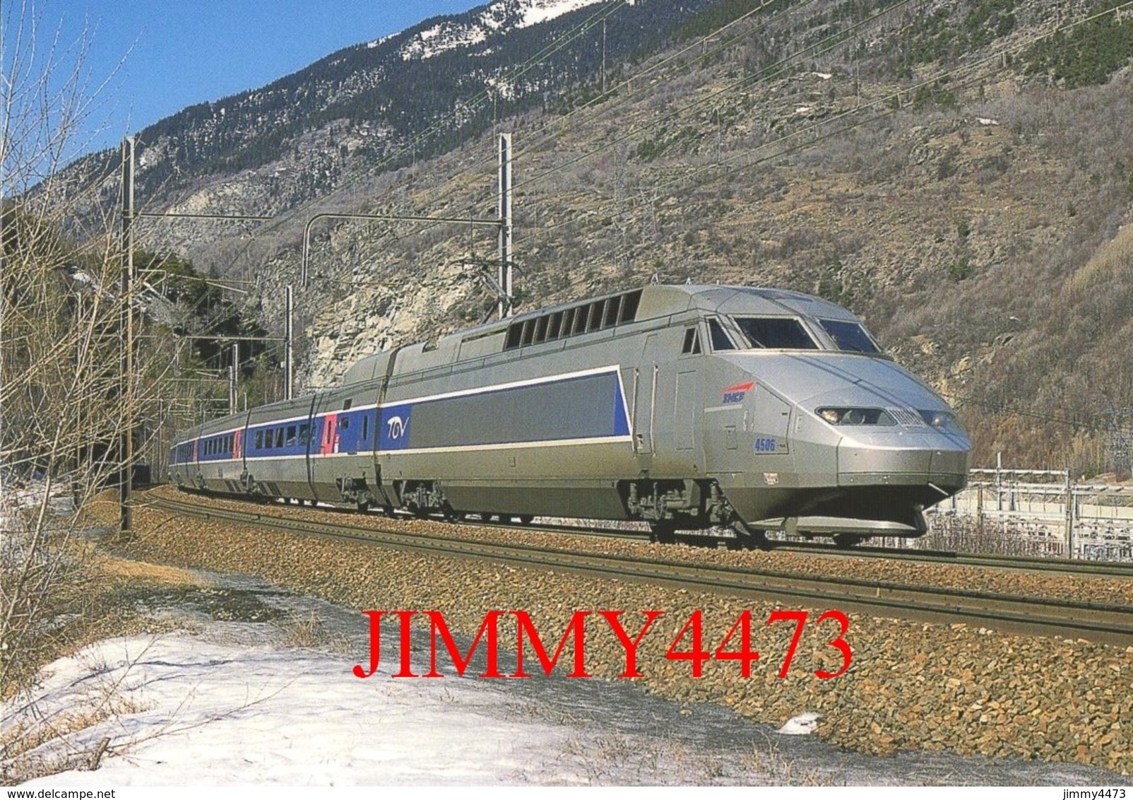 CPM - Le TGV - R. Rame 4506 " Alessandro Manzoni " Paris-Lyon - Milano-Centrale, Passe Près La Praz (73) Photo R. GIBIAT - Trains