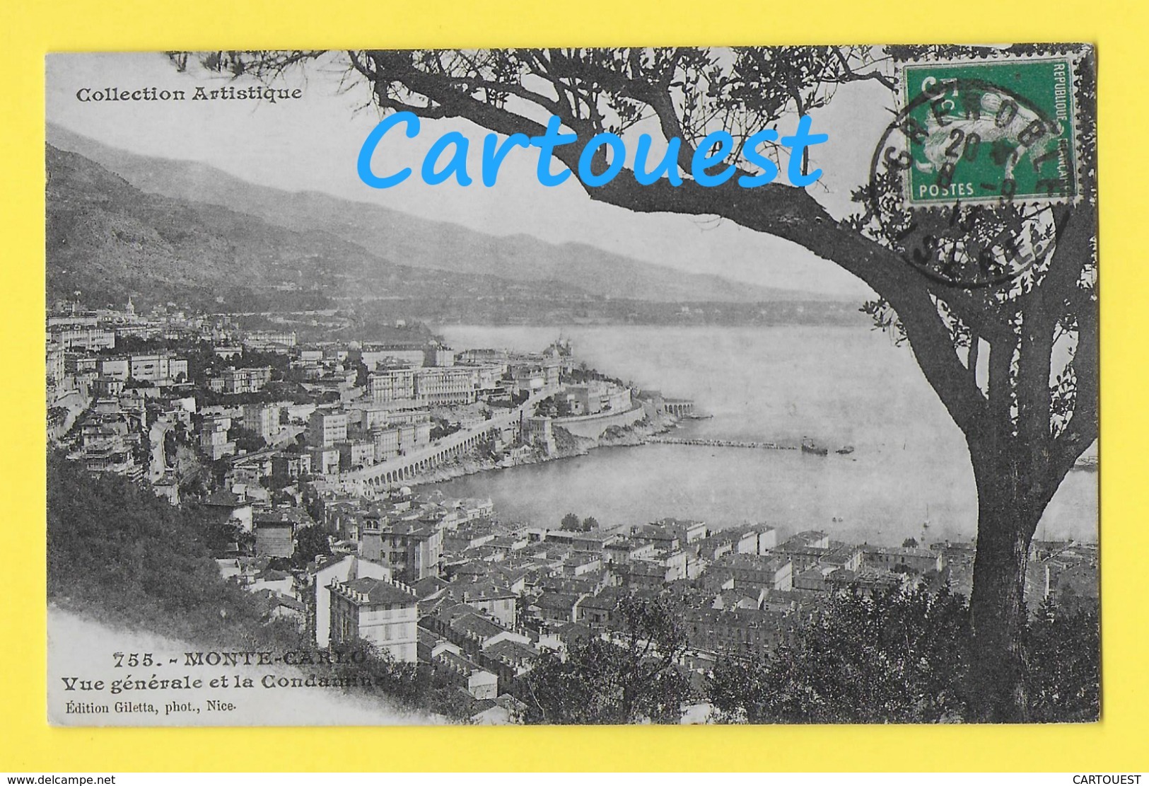 CPA ☺♦♦  MONACO - MONTE CARLO - VUE GÉNÉRALE ET LA CONDAMINE  ♦♦☺  1913 - La Condamine