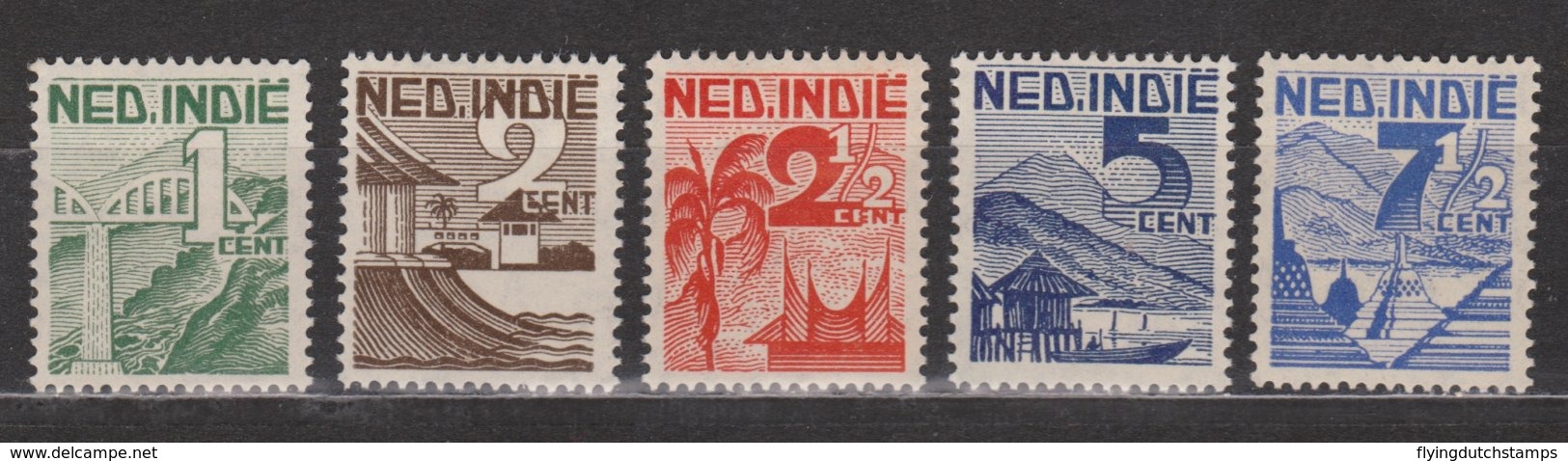 Nederlands Indie 317 318 319 320 321 MNH ; Verschillende Voorstellingen 1946 Netherlands Indies PER PIECE - Indes Néerlandaises