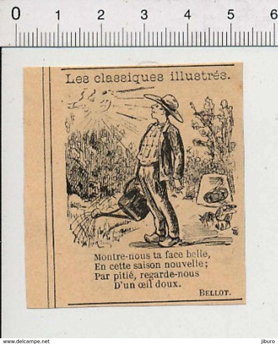 Presse 1899 Humour Citation De Bellot (Pierre) Sur Le Soleil Jardinage Arrosage Arrosoir Ancien Cloche à Melon 226ZE - Non Classés