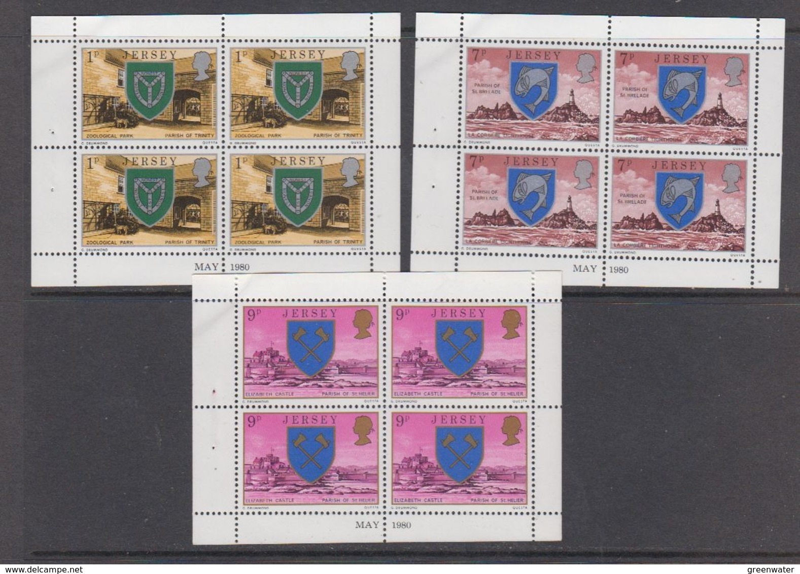 Jersey 1980 3 Booklet Panes ** Mnh (44487) - Jersey