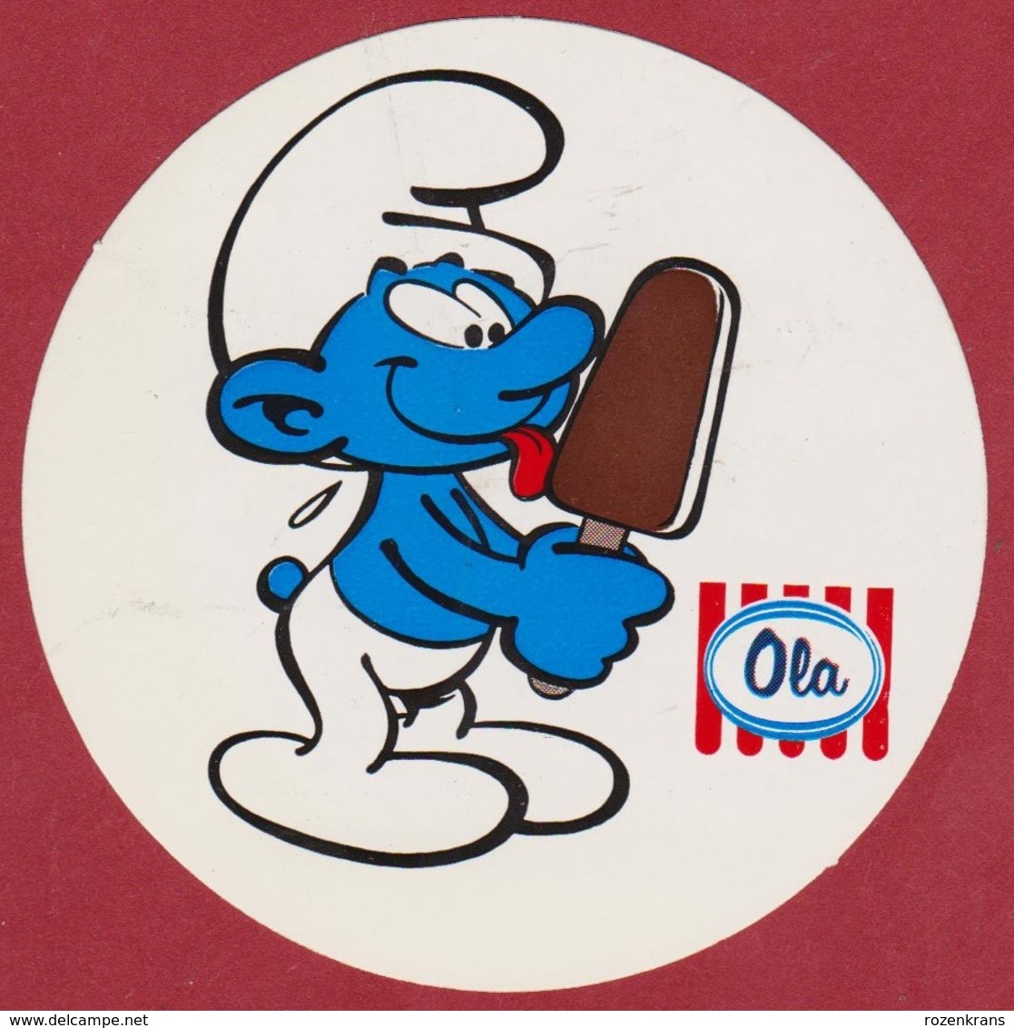 Sticker Strip Stripfiguur Smurf Schtroumpfs Schtroumpf Ola ICE CREAM Los Pitufos Peyo Bande Dessinée Autocollant - Stickers