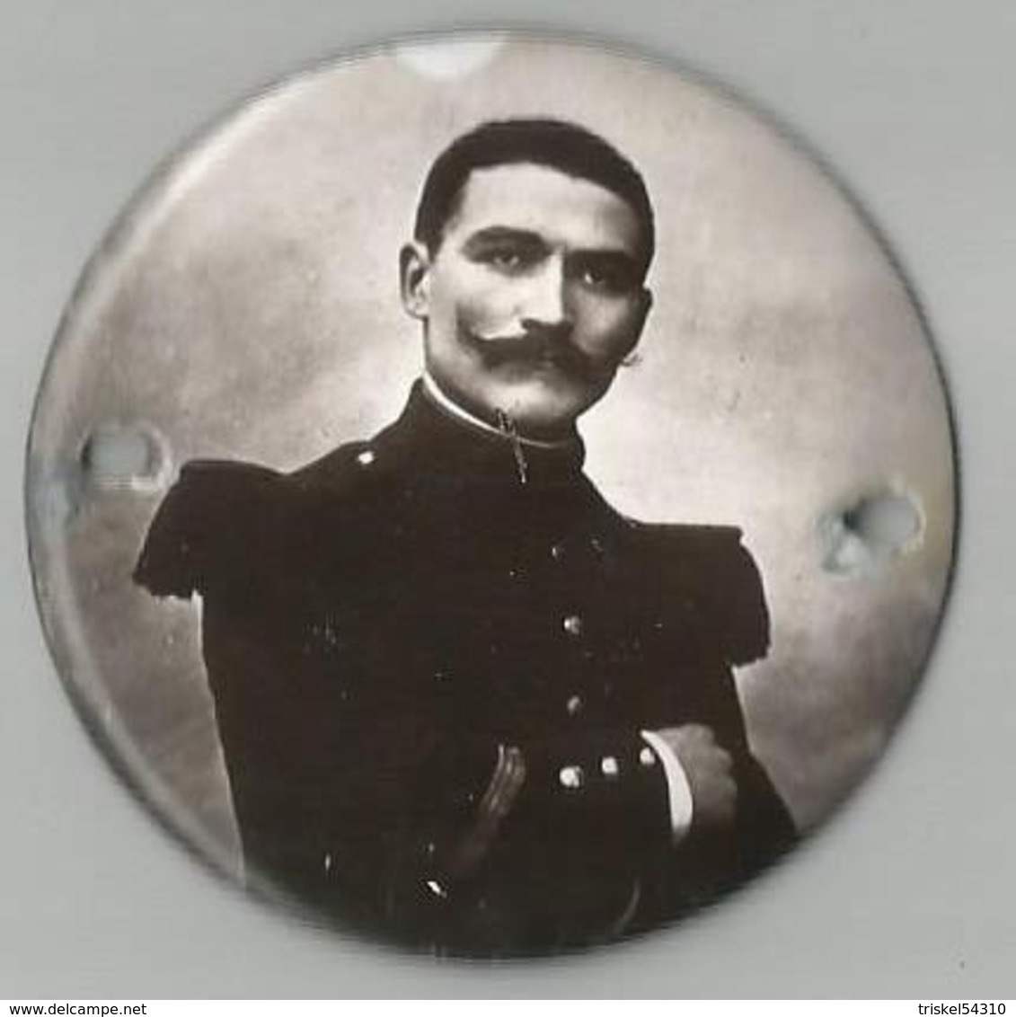 Photo Soldat Français Sur Plaque émaillée / 14-18 / WW1 / POILU - 1914-18