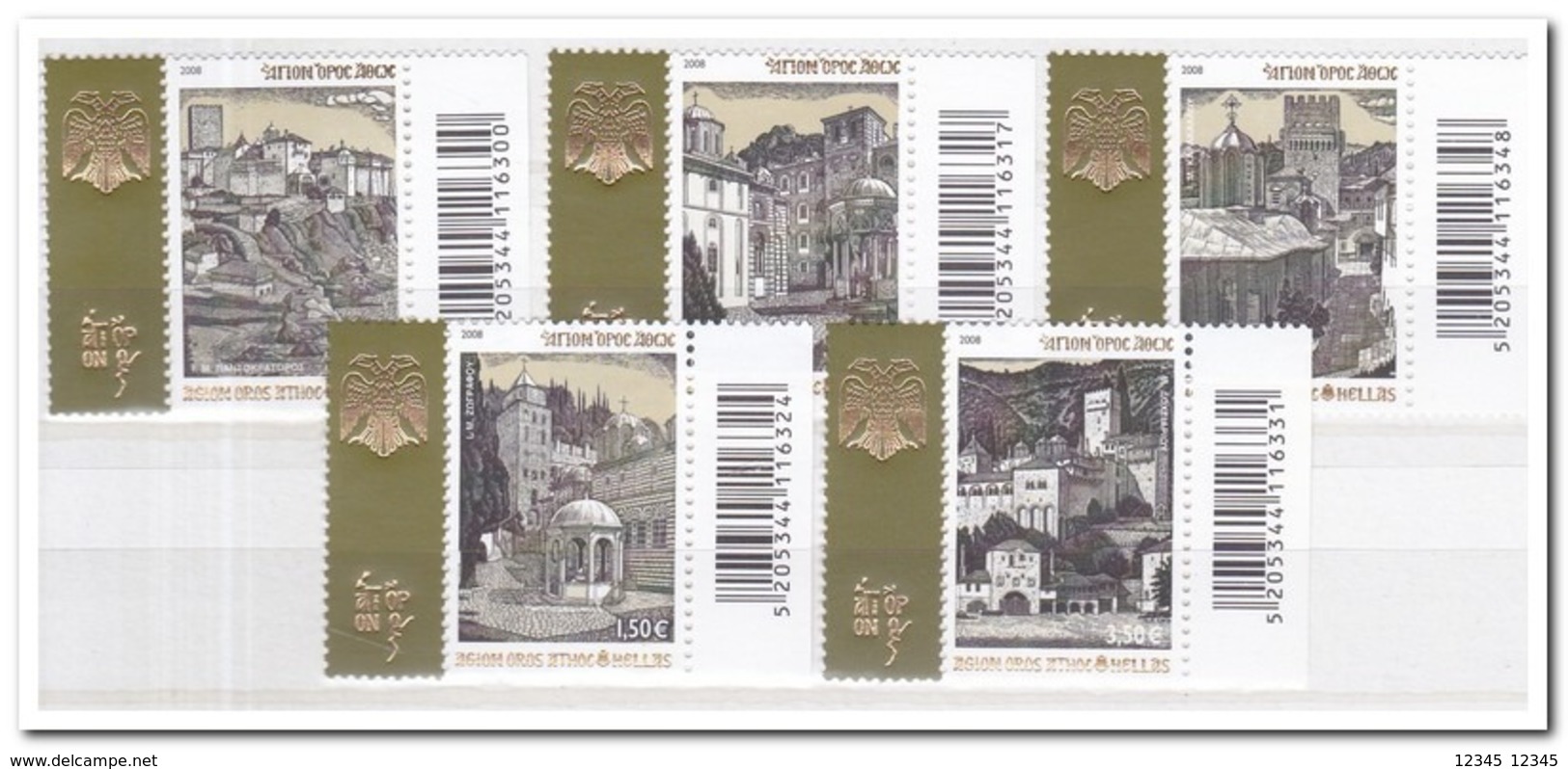 Athos 2008, Postfris MNH, The Monasteries - Mont Athos