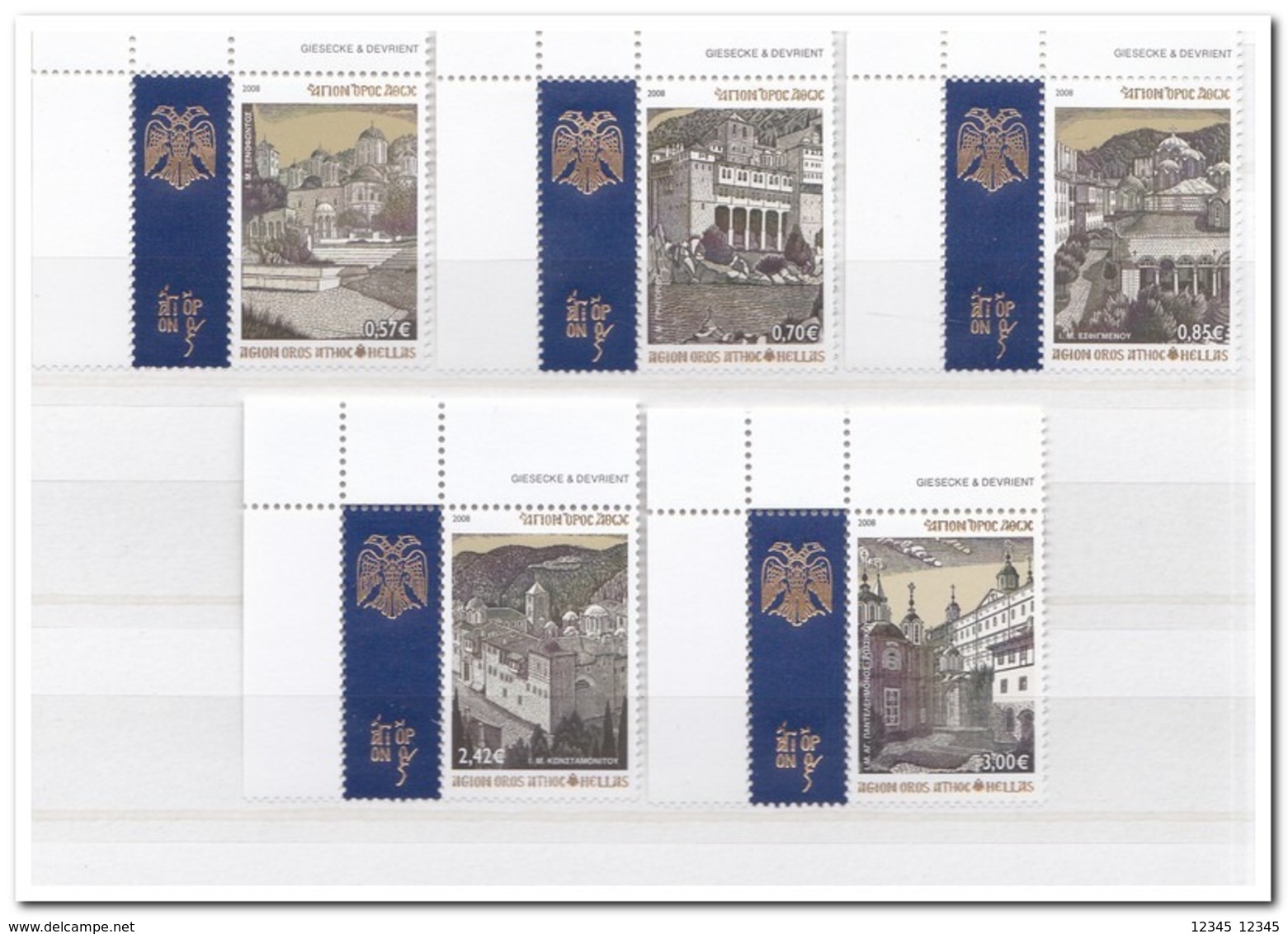 Athos 2008, Postfris MNH, The Monasteries - Mont Athos