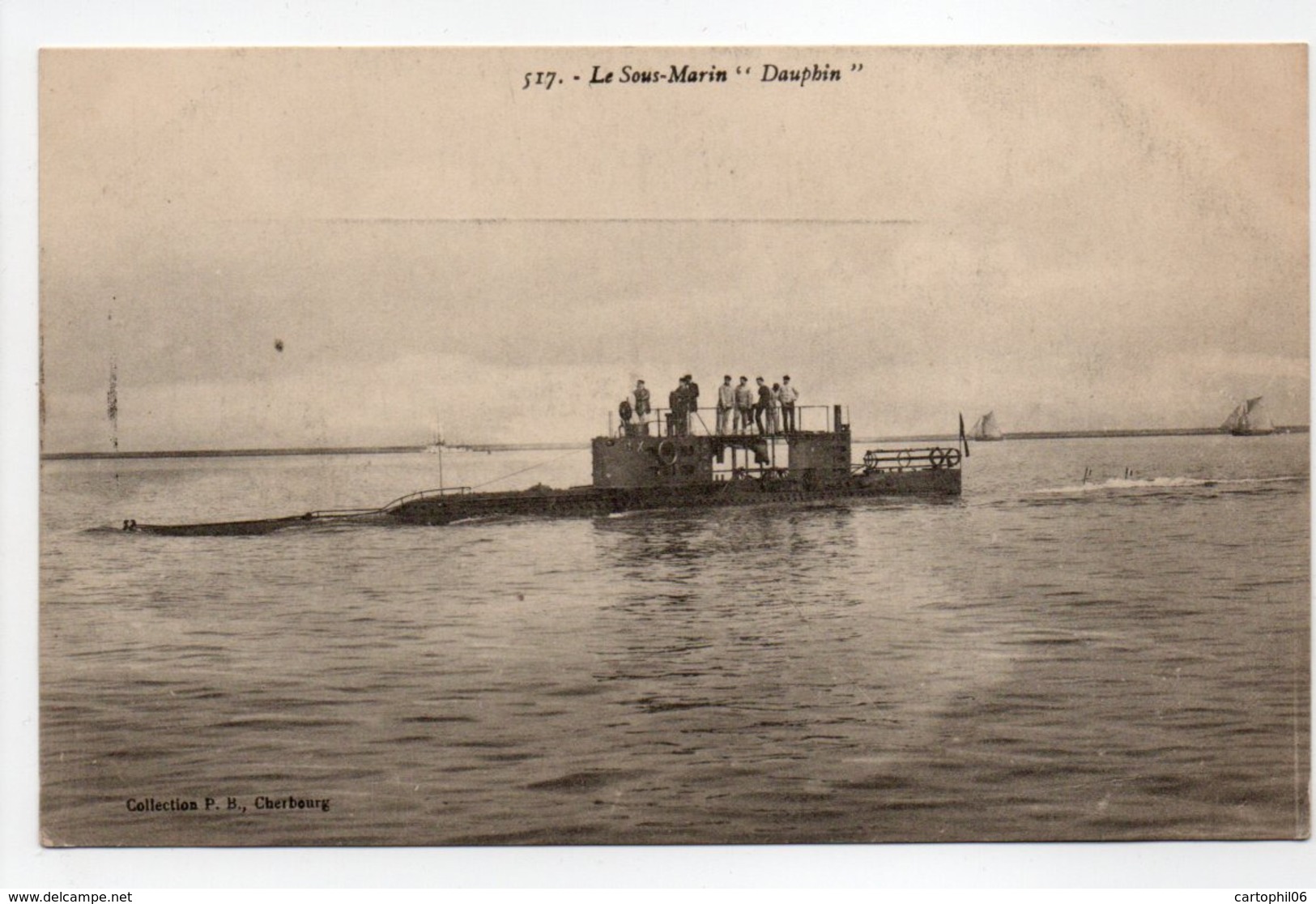 - CPA BATEAUX - Le Sous-Marin DAUPHIN - Collection P. B. 517 - - Sous-marins