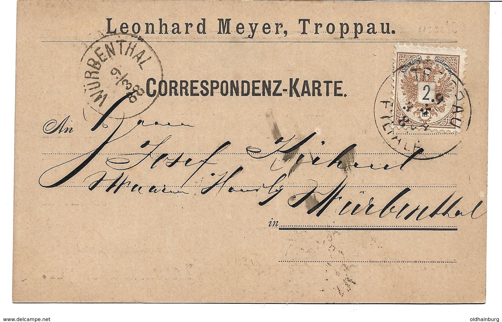 1520p: Beleg Troppau Aus 1888 - Zonder Classificatie