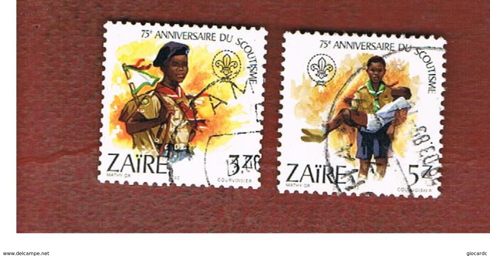 ZAIRE  -  SG 1129.1130 -  1982  BOY SCOUT MOVEMENT ANNIVERSARY  - USED ° - Usados