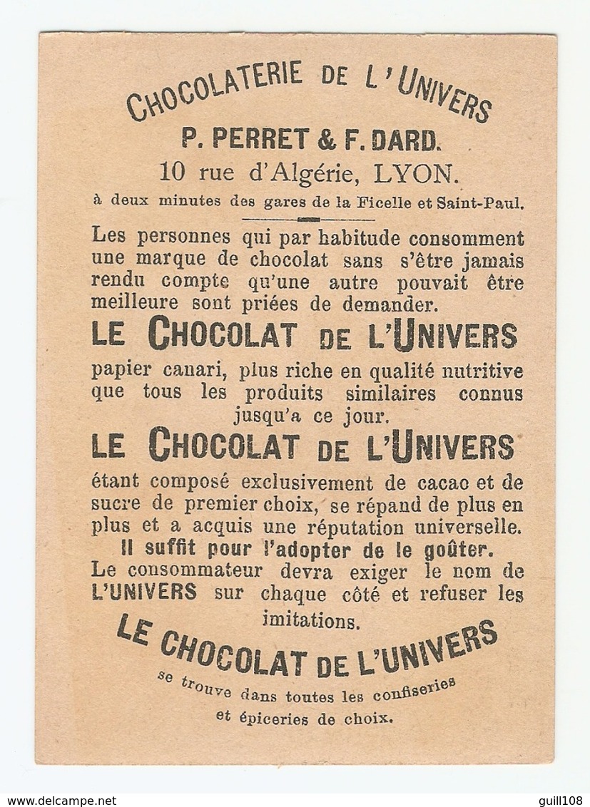 Chromo Dorée Chocolat De L'Univers Éventail Luge Sport Hiver Neige French Victorian Trade Card Range Vintage Dress A25-8 - Sonstige & Ohne Zuordnung