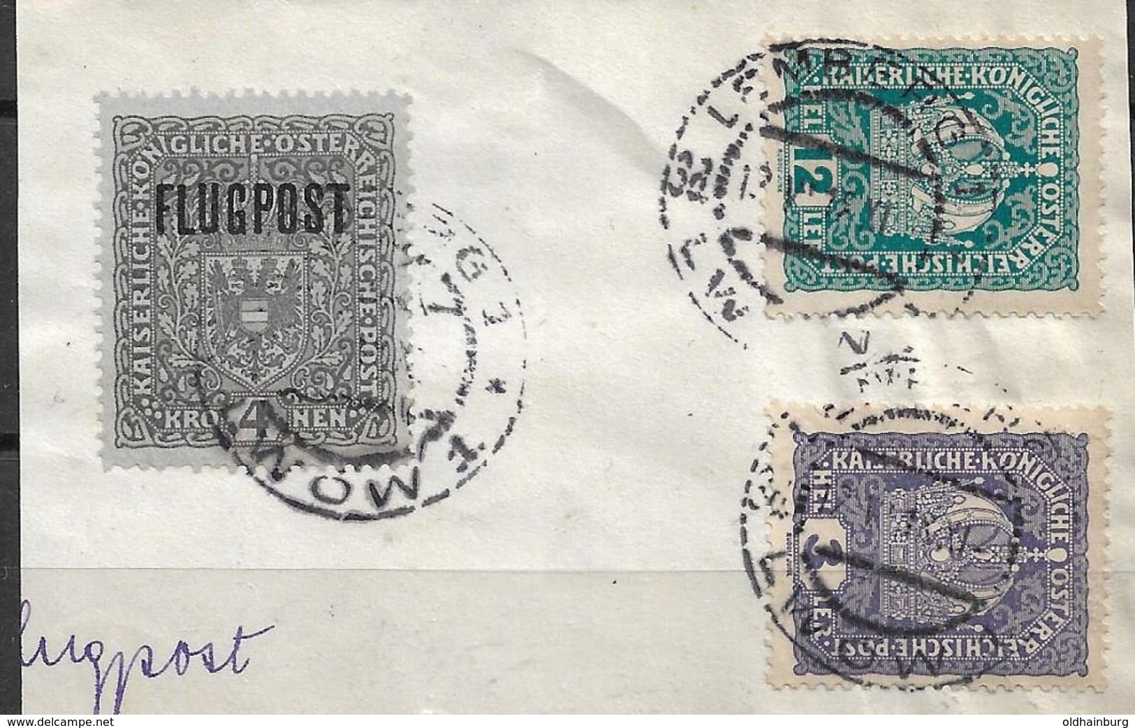 1520k: Flugpostmarke Auf Briefstück Lt. Scan - Used Stamps