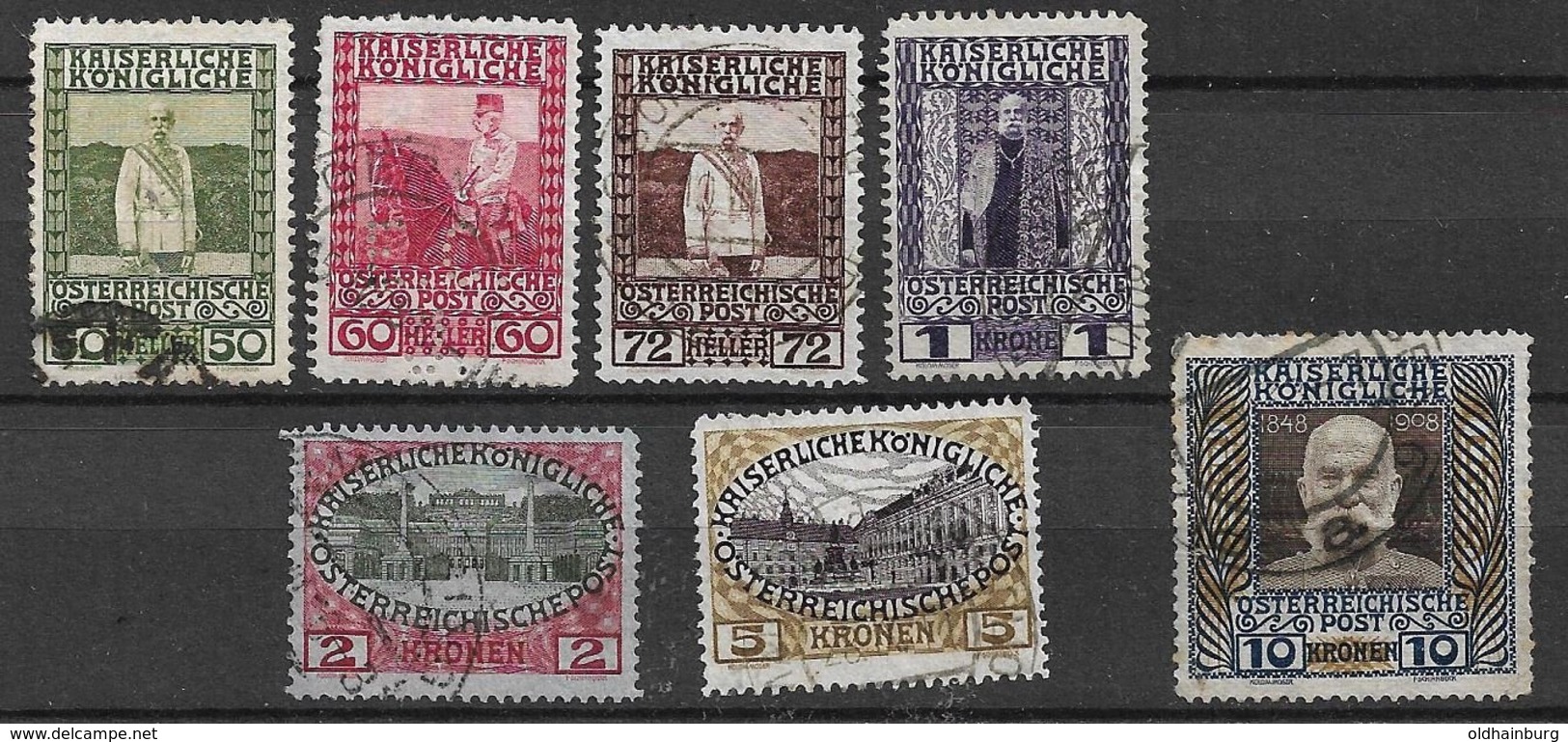 1520j: Kaiserjubiläum 1908, Höchstwerte Gestempelt (ANK 116.- €) - Gebraucht