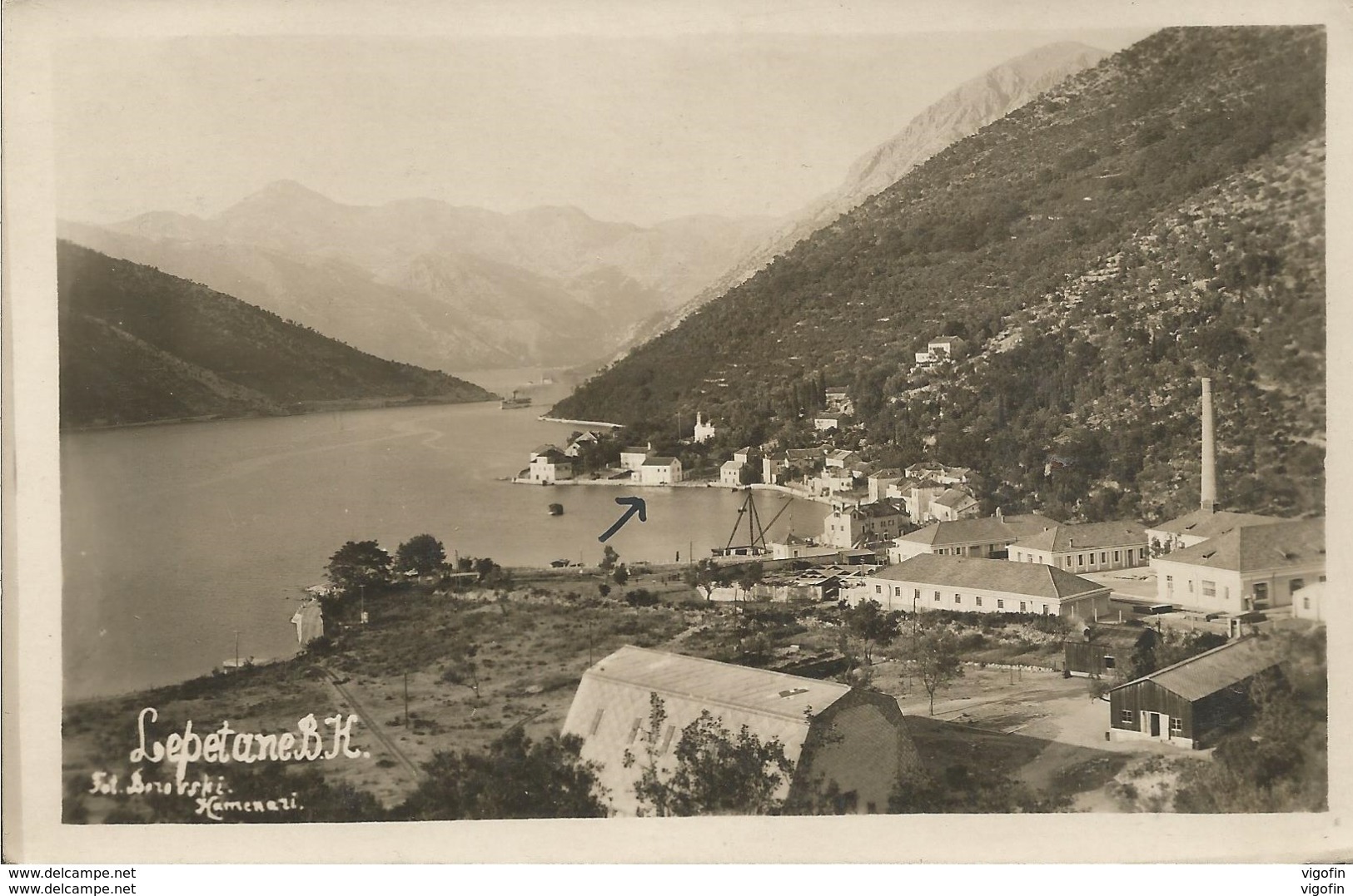 BOKA KOTORSKA LEPETANE CRNA GORA MONTENEGRO, PC, Circulated 1930 - Montenegro