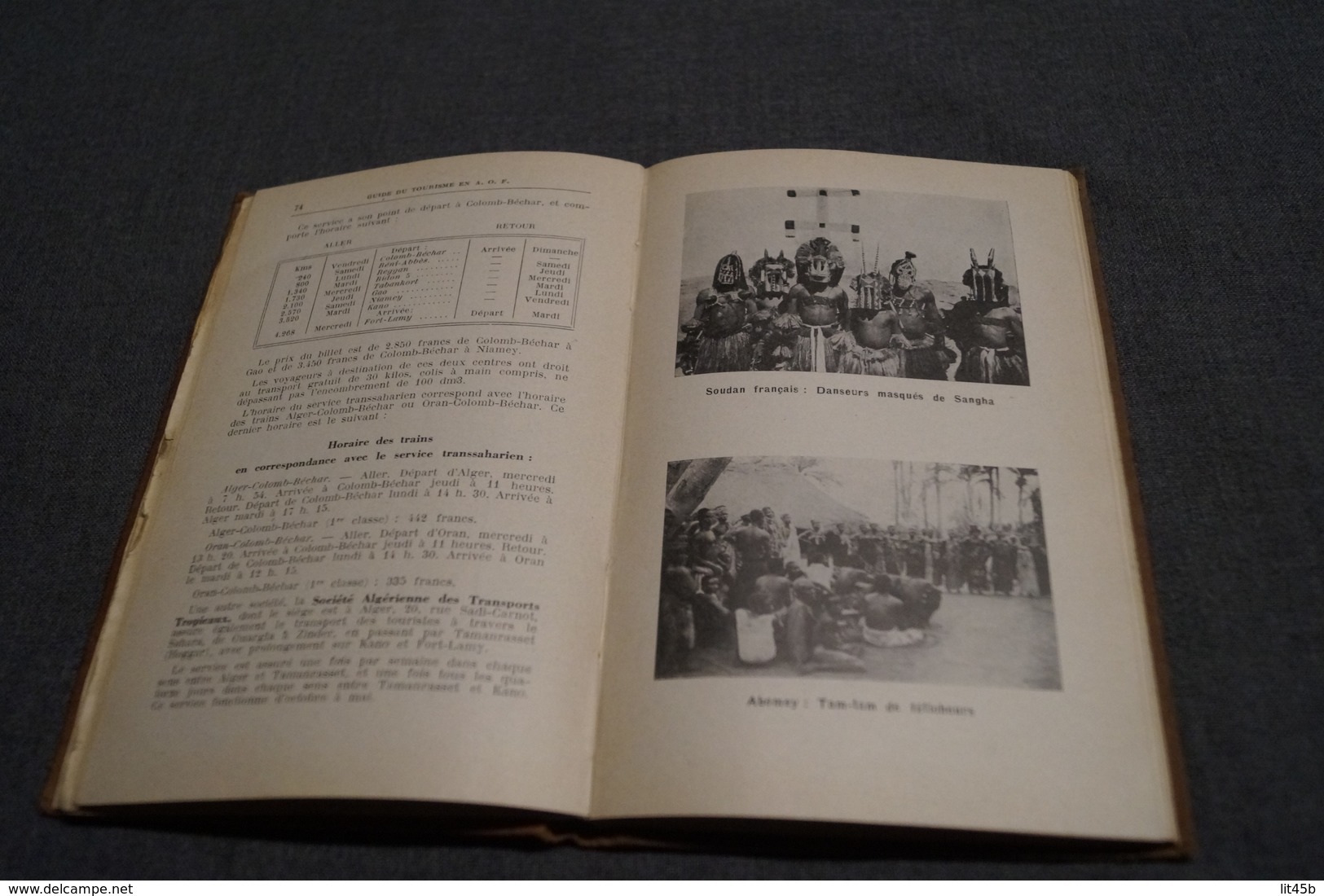 Guide du tourisme en Afrique Occidentale Française,1935,nombreuses photos d'époque,ouvrage complet 158 pages