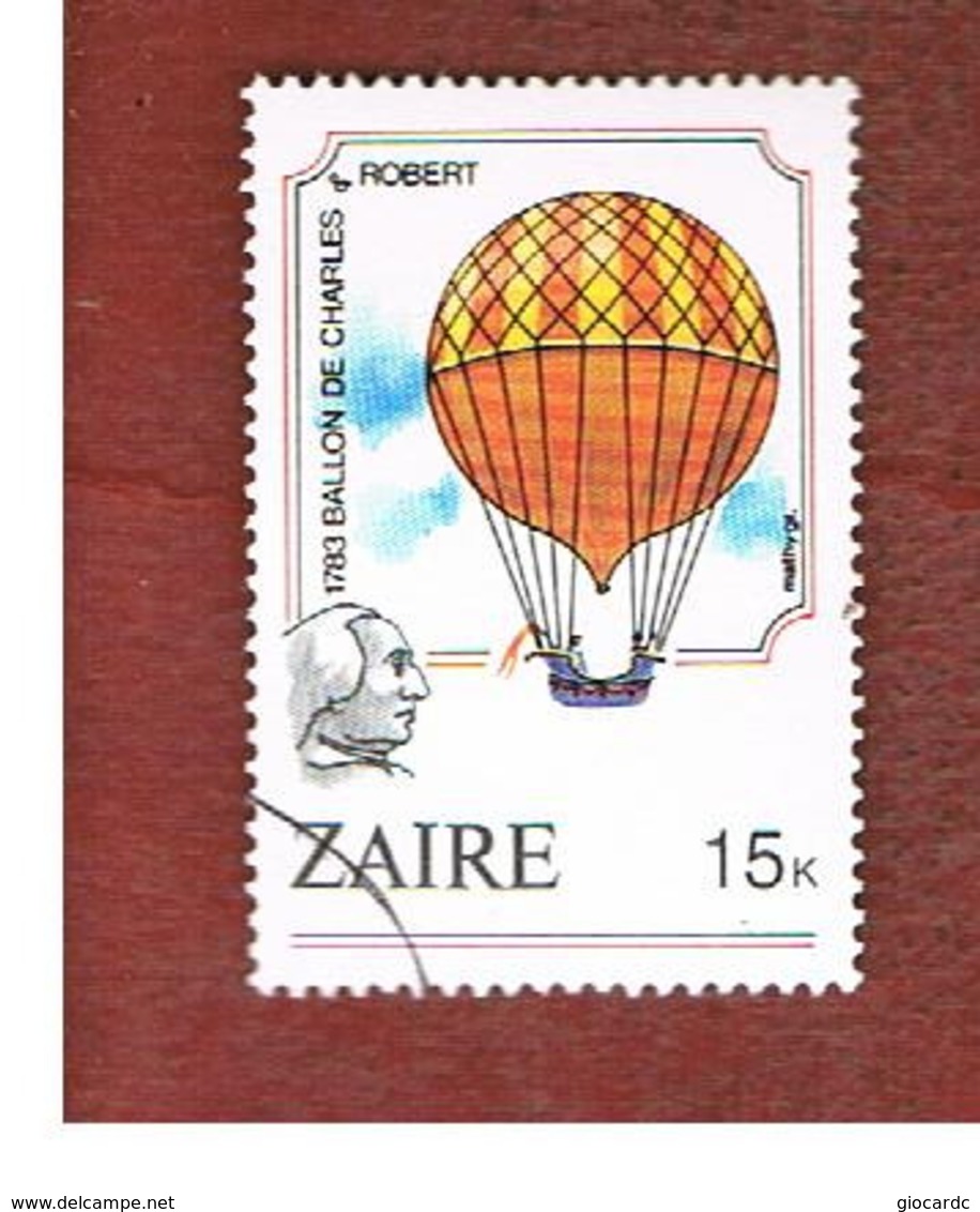 ZAIRE  -   SG 1202 - 1984 MANNED FLIGHT CENTENARY:  CHARLES BALLOON     - USED ° - Usados