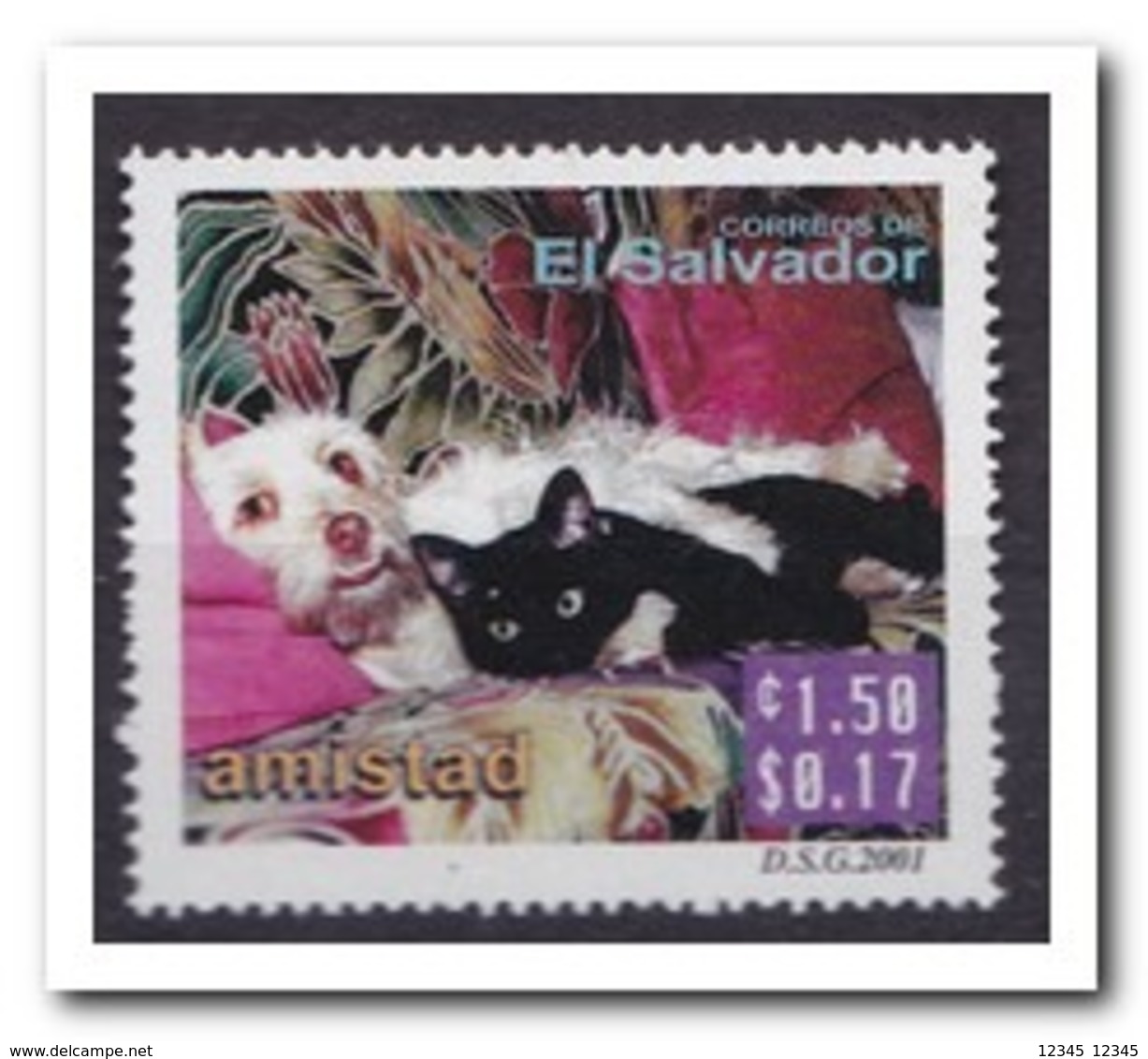 El Salvador 2001, Postfris MNH, Dogs, Cats - El Salvador