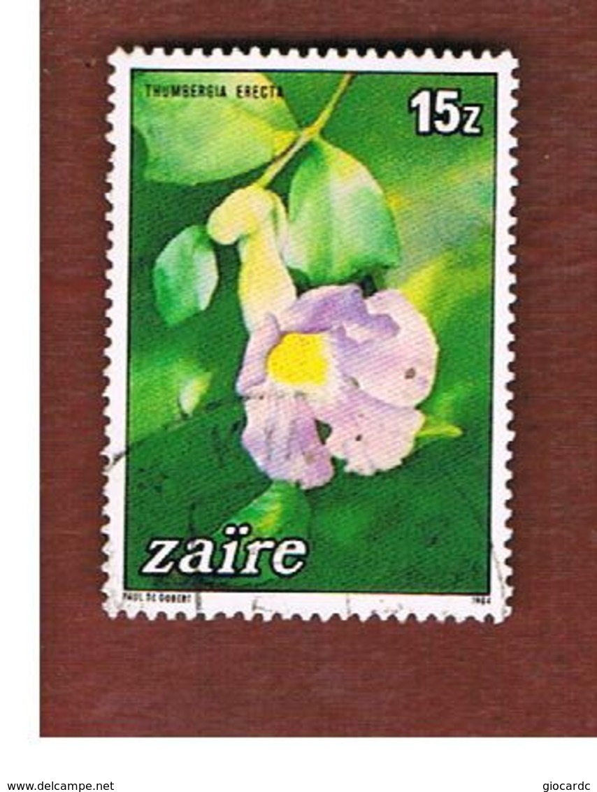 ZAIRE  -  SG 1192 -  1984  FLOWERS: THUNBERGIA ERECTA    - USED ° - Usados