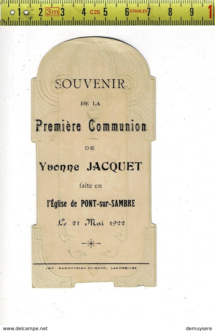 KL 10146 - CEST TOUJOURS AVEC HUMILITE - PREMIERE COMMUNION DE YVONNE JAQUET - PONT SUR SAMBRE1922 - Andachtsbilder