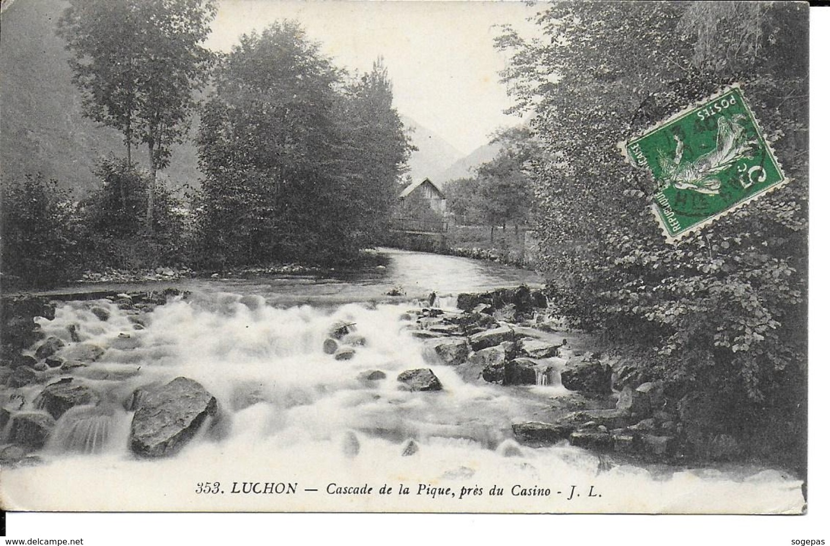 CPA FRANCE LUCHON  CASCADE DE LA PIQUE  PRES DU CASINO - Luchon