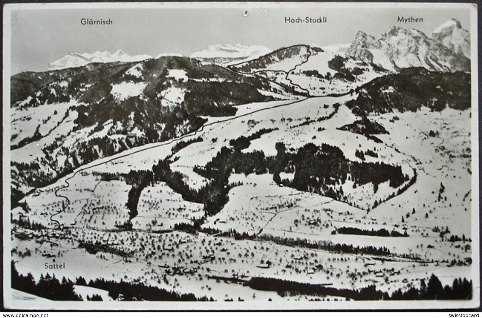 SATTEL SZ Ski-Abfahrtsgebiet Hockstuckli Gel. 1936 V. Oberägeri - Sattel