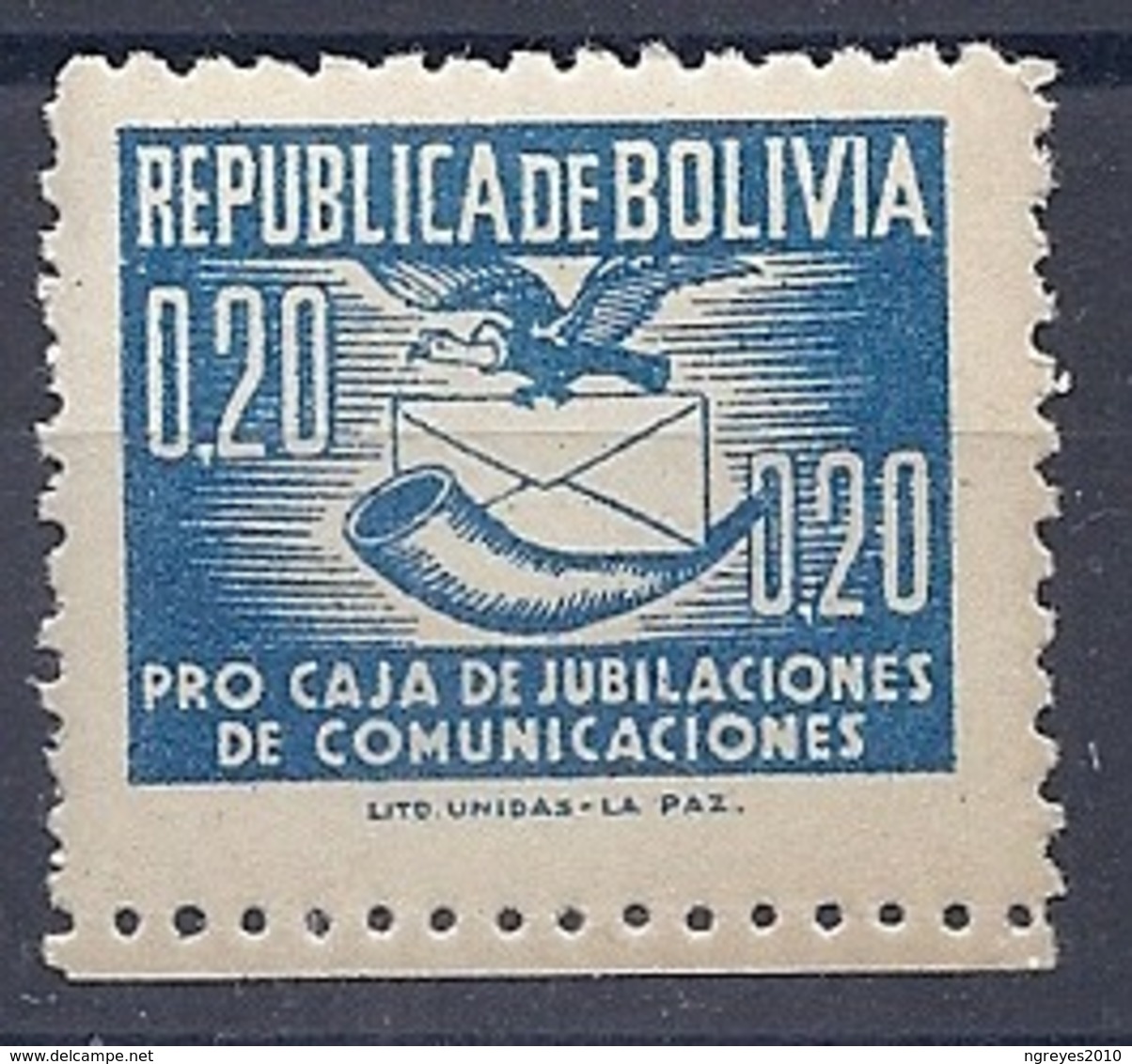 190031885   BOLIVIA  YVERT    BENEFICENCIA  Nº  9  **/MNH - Bolivia