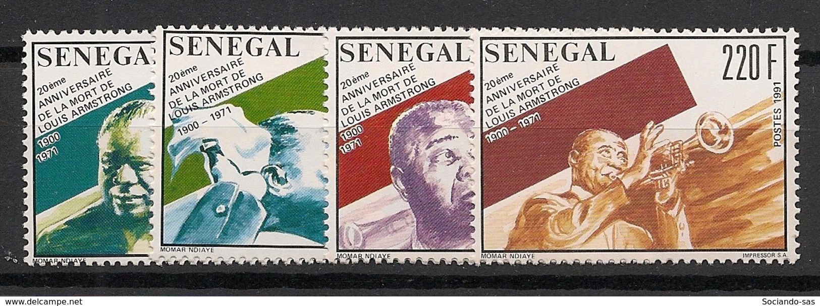 Sénégal - 1991 - N°Yv. 919 à 922 - Louis Armstrong - Neuf Luxe ** / MNH / Postfrisch - Muziek